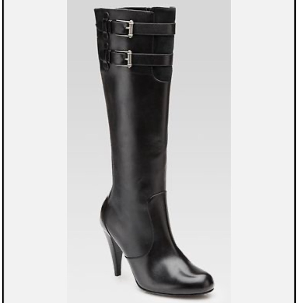 Cole Haan Black Leather Heeled Boots Size 9
